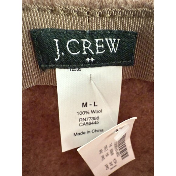J Crew  100% Wool Fedora Hat Women Size M - L Camel 3" Brim Boho New - Picture 8 of 8